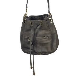 Alain Jerome Dreyfuss Grey  Leather Bucket Bag Crossbody Bag